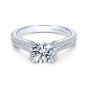14K White Gold Round Split Shank Diamond Engagement Ring