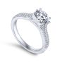 14K White Gold Round Split Shank Diamond Engagement Ring