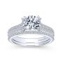 14K White Gold Round Split Shank Diamond Engagement Ring