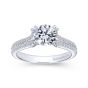 14K White Gold Round Split Shank Diamond Engagement Ring