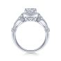 14K White Gold Cushion Halo Round Diamond Engagement Ring