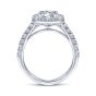14K White Gold Cushion Halo Round Diamond Engagement Ring