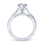 14K White Gold Round Twisted Diamond Engagement Ring