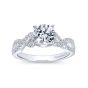 14K White Gold Round Twisted Diamond Engagement Ring