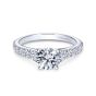14K White Gold Graduated Round Diamond Engagement Ring