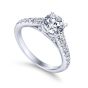 14K White Gold Graduated Round Diamond Engagement Ring