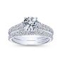 14K White Gold Graduated Round Diamond Engagement Ring