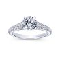 14K White Gold Graduated Round Diamond Engagement Ring