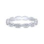 14K White Gold Scalloped Round Diamond Ring