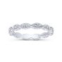 14K White Gold Scalloped Round Diamond Ring