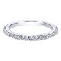 14K White Gold Round Diamond Band