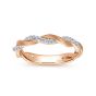 14K Rose Gold Round Diamond Twisted Ring