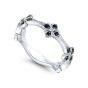 14K White Gold Round Black Diamond Ring