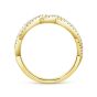 14K Yellow Gold Twisted Round Diamond Ring