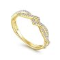 14K Yellow Gold Twisted Round Diamond Ring