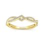 14K Yellow Gold Twisted Round Diamond Ring