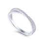 14K White Gold Round Diamond "Cross Over" Ring