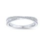14K White Gold Round Diamond "Cross Over" Ring