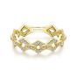 14K Yellow Gold Diamond Link and Bar Ring