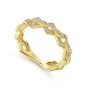 14K Yellow Gold Diamond Link and Bar Ring