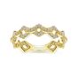 14K Yellow Gold Diamond Link and Bar Ring