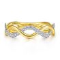14K Yellow/White Gold Twisted Round Diamond Ring