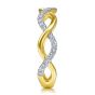14K Yellow/White Gold Twisted Round Diamond Ring