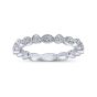 14K White Gold Scalloped Round Diamond Ring