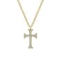 14K Yellow Gold Round Diamond Cross Pendant