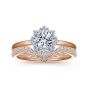 14K Rose Gold Round Diamond Shadow Wedding Ring