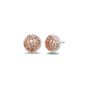 Sterling silver and 18 karat rose gold Ivy Lace stud earrings.