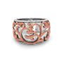 Sterling silver and 18 karat rose gold Ivy Lace wide band ring