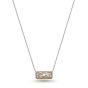 Sterling Silver and 18 karat yellow gold Ivy Lace bar necklace.