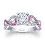 Pink Sapphire and Diamond Infinity Style Engagement Ring