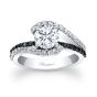 Shared Prong Black Diamond Engagement Ring