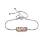 Sterling silver and 18 karat rose gold Ivy Lace bar bracelet.
