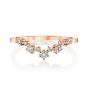 18 karat rose gold chevron diamond wedding band