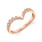 Rose gold chevron diamond wedding band