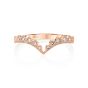 Rose gold chevron diamond wedding band