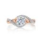 Rose and white gold petal engagement ring