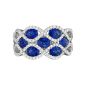 18K White Gold Oval Sapphire and Round Diamond Fashion Ring