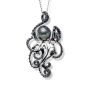 Sterling Silver Octopus Pendant, with a Tahitian Pearl Head Set with Ruby Eyes