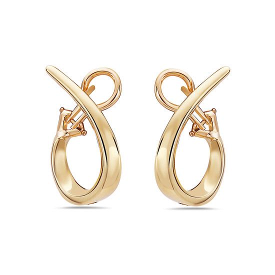 18K Yellow Gold 26mm Oval Charles Krypell Omega Back Hoop Earrings