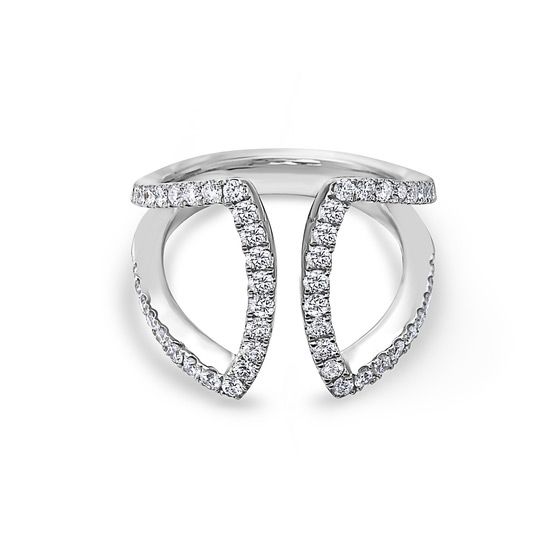 18K White Gold Round Diamond Fashion Ring