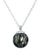 Carved "Calla Lilly" Black South Sea Pearl Pendant