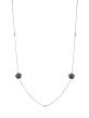14K White Gold 18" Paw Charm Station Necklace