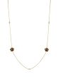 14K Yellow Gold 18" Paw Charm Station Necklace