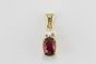 18K Yellow Gold Ruby and Diamond Pendant