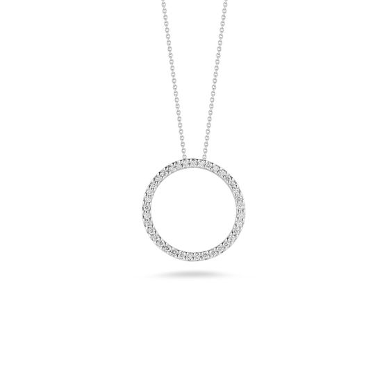 17mm Small Round Diamond Circle Pendant