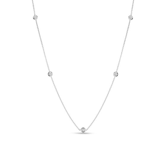 18" 5 Station "Diamonds by the Inch" Round Diamond Necklace
